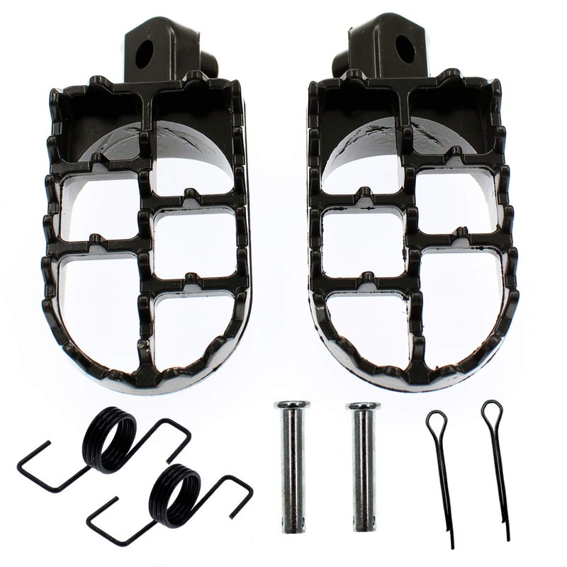 YOFMOO PW50 PW80 Foot Pegs Rest Footpegs Compatible with Yamaha PW 50 80 BW80 1981-2015 DT50 RT100 RT180 T225S TT225T TTR110 TTR50E TTR90 TW200 WR200 WR250 WR500 XT225 XT250 XT350 XT600 YZ125 Black - Image 1